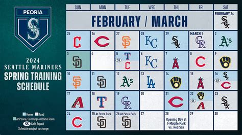 Seattle Mariners Spring Training Schedule 2024 - Rey Lenore