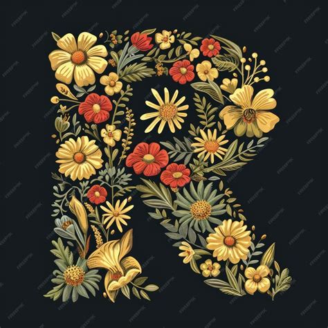 Premium AI Image | Floral Split Alphabet Monogram Split Letter Split ...