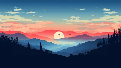 Sunrise Minimalist Scenery 4K #2043a Wallpaper iPhone Phone