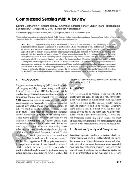 (PDF) Compressed sensing MRI: A review