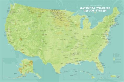 US National Wildlife Refuge System Map 24x36 by BestMapsEver