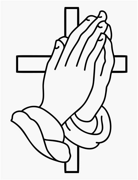 Lineart Praying Hands Clip Art Praying Hands And Cross Hd Png