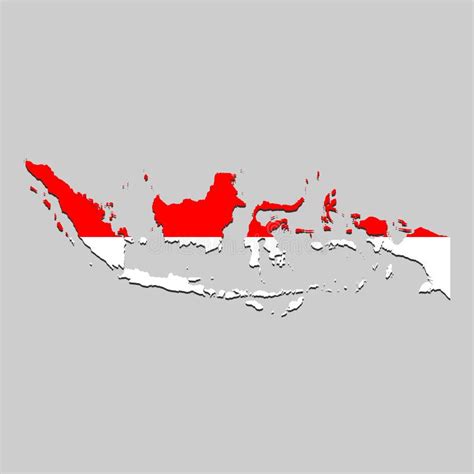 Map Of Indonesia With National Flag Stock Illustration Illustration