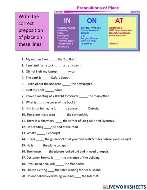 Prepositions Of Place Online Exercise For Adults