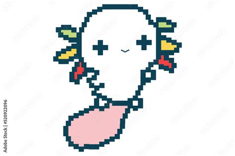 Vecteur Stock Cute Pixel Art Axolotl 8 Bit Adobe Stock