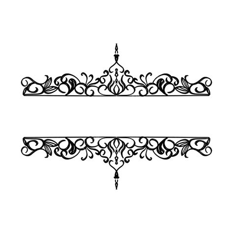 Vintage Black Victorian Border Victorian Flourish Border PNG Transparent Clipart Image And