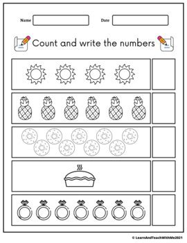 Numbers 1 20 Worksheets Black White And Color By Learn And Teach With Me