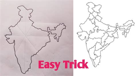 How To Draw India Map How To India Map Drawing India 🇮🇳 Map Easy