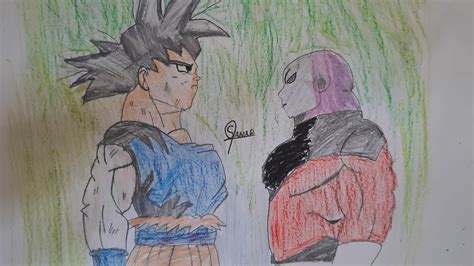 How To Draw Goku Vs Jiren In Tournament Of Power Youtube