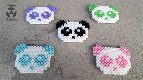 Perler Bead Panda Head Pins By Cyberraptor On Etsy