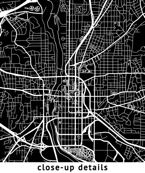 Columbus Georgia Map Black And White Inverted Coordinates Map Of