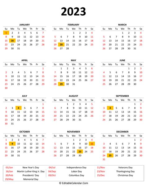 2023 Calendar With Holidays Us Federal Holidays New 2023 Calendar