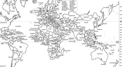 Black And White World Map Labeled Countries Color World Map World Map