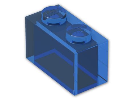 Brick 1 X 2 Without Centre Stud 3065 Transparent Blue