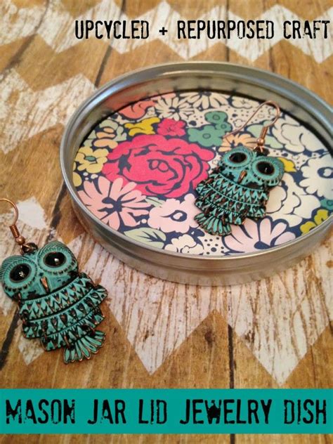 Mason Jar Lid Jewelry Dish Craft Upcycled DIY Divine Lifestyle