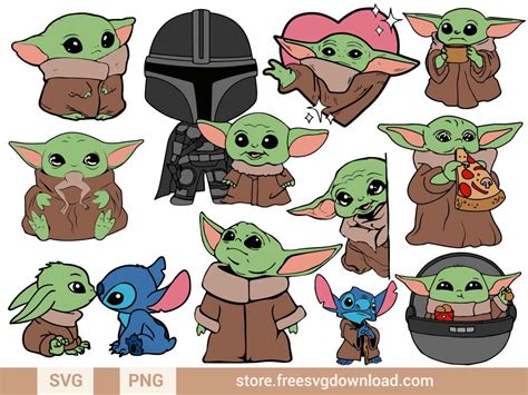 Baby Yoda Stitch Svg And Png Free Cut Files Free Svg Download