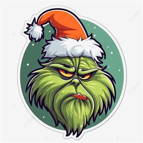 Grinch Santa Sticker Vector Santa Clipart Grinch Clipart Sticker