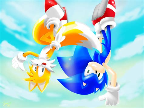 Sonic And Tails Flying High By Paredi On Deviantart