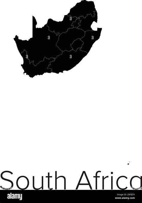 South Africa Map Vector Illustration Silhouette Outline South