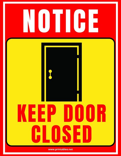 50 Printable Please Close Door Sign Printableocom