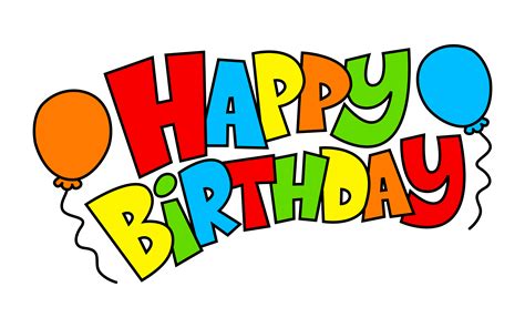 Colorful Happy Birthday Text Graphic With Party Balloons Vector Logo