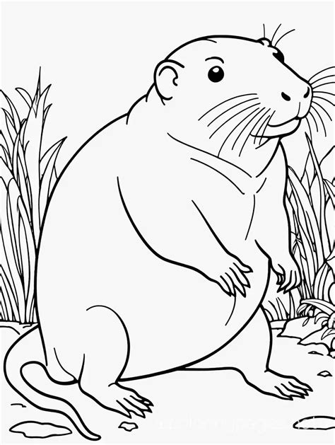 Simple And Fun Naked Mole Rat Coloring Page AI Coloring Pages Generator