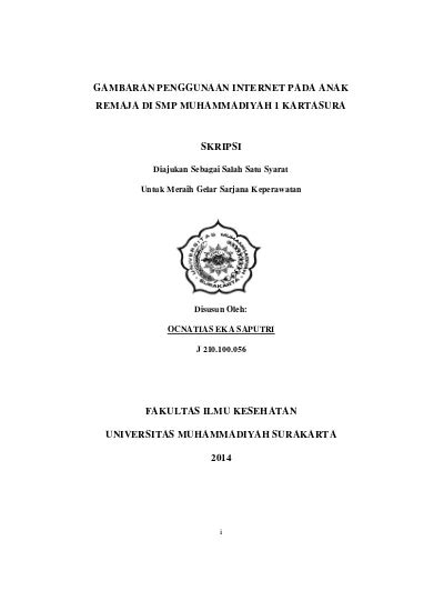 GAMBARAN PENGGUNAAN INTERNET PADA ANAK REMAJA DI SMP MUHAMMADIYAH 1