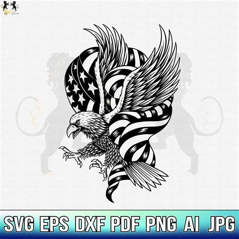 Eagle Through Flag Svg Eagle With Flag Svg Eagle Usa Svg American Eagle