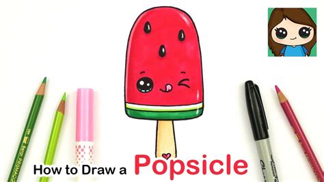 How To Draw A Watermelon Popsicle Easy Summer Art Series 4 Youtube