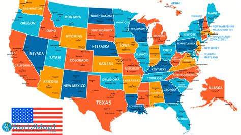 United States Map With State Names And Cities United States Map