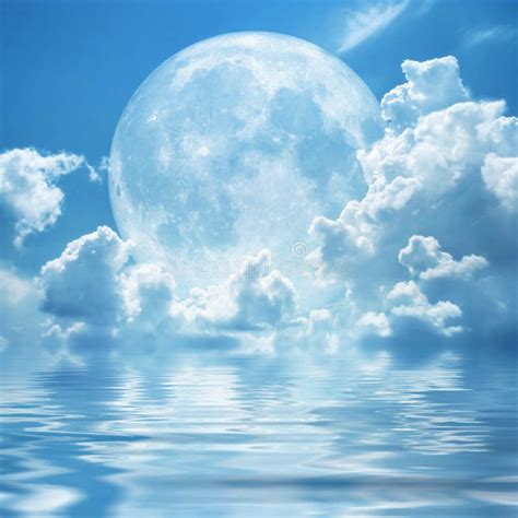 White Clouds Full Moon Stock Illustration Illustration Of White 8204234