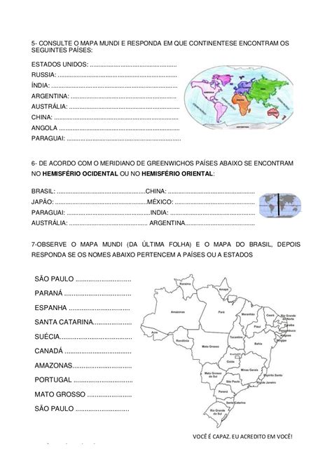 Continentes E Oceanos Atividades Com Mapas Atividades De Geografia My