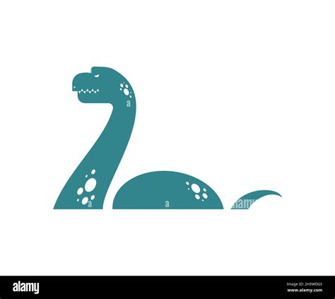 Loch Ness Monster Nessie Isolated Monstrous Animal Stock Vector Image