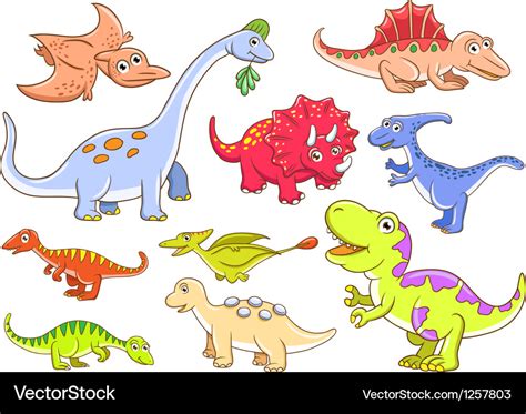 Cute Dinosaurs Set Royalty Free Vector Image Vectorstock