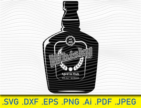 Retro Whisky Bottle Alcohol Svg Whiskey Svg Scotch Svg Etsy