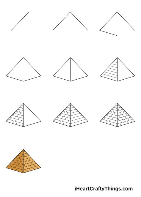 Pyramid Drawing How To Draw A Pyramid Step By Step