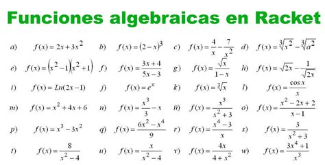 Funciones Algebraicas En Racket