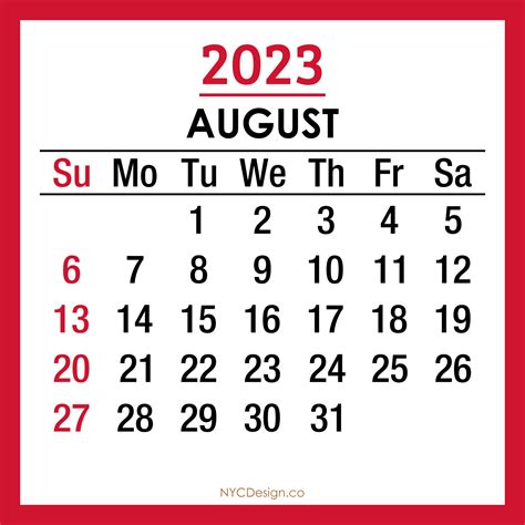 2023 Monthly Calendar With Us Holidays Printable Free Red