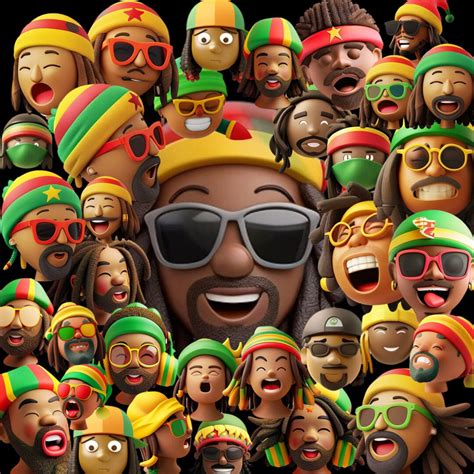 264 3d Reggae Rasta Emoji Clipart Commercial And Private Use Instant