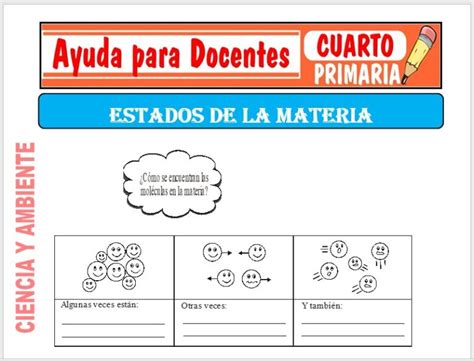 Estados De La Materia Para Cuarto De Primaria Ayuda Para Docentes