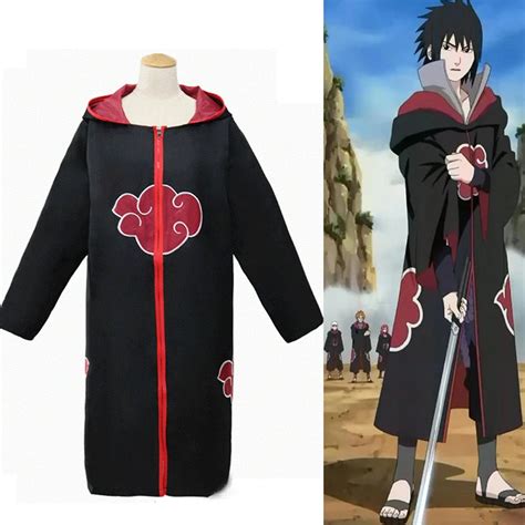 Japanese Anime Akatsuki Cloak Naruto Cosplay Costume Akatsuki