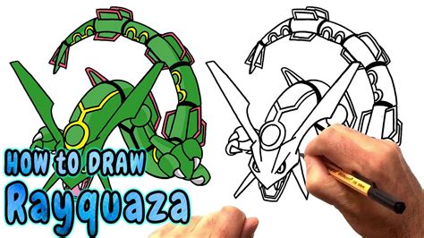 How To Draw Rayquaza From Pokemon Narrated Youtube