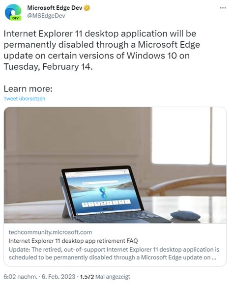 Reminder Internet Explorer 11 Will Be Retired On February 14 2023born