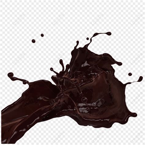 Chocolate Milk Tea Splash Illustration Closeup Flowing Dessert Free PNG