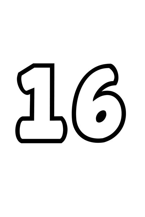 Free Printable Tracing Numbers Bubble Number 16