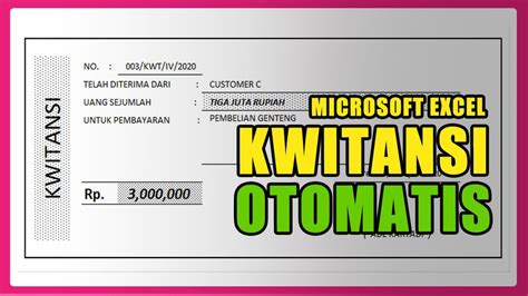 Cara Membuat Kwitansi Pembayaran Dengan Excel Ade Karyadi