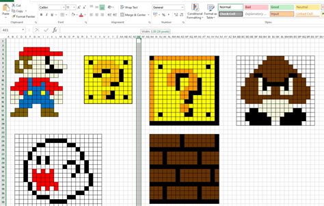 Pixel Art Templates Easy Mario