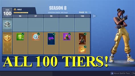 New Season 8 Battle Pass Skins Tier 100 Skin Unlocked And Map Areas