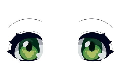 Anime Green Eyes 11484187 Vector Art At Vecteezy