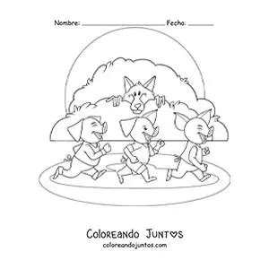 Dibujos De Los Tres Cerditos Para Colorear Gratis Coloreando Juntos